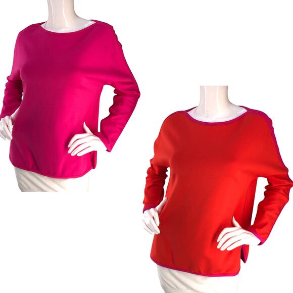 Ann Mashburn Womens Size XS Tunic Top Reversible Double Knit Pink Orange - Picture 1 of 16